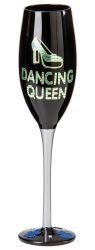 Champagneglas Svart "Dancing Queen"