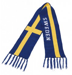 Sverige Stickad Halsduk Flagga Blå/Gul