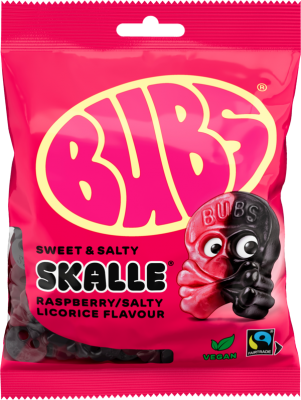 BUBS Raspberry Salty Licorice Skalle Hallon lakrits