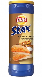 Lay's Stax Bacon & Cheddar Potato Skins (156g)