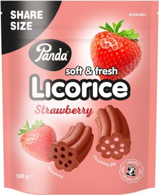 Panda Soft & Fresh Licorice Strawberry 500g